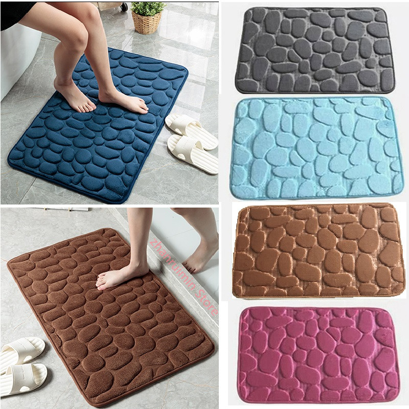 Bruģakmens reljefs vannas istabas paklājiņš Neslīdoši paklāji izlietnē Vannas sānu grīda Paklājs dušas istabas kājslauķis Memory Foam Pad
