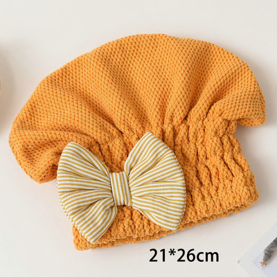 Coral Velvet vannas aksesuāri ar Bowknot Dry matu dvieli Ātri žūstoša matu cepure, īpaši absorbējoša sievietēm, pārnēsājama dušas cepure