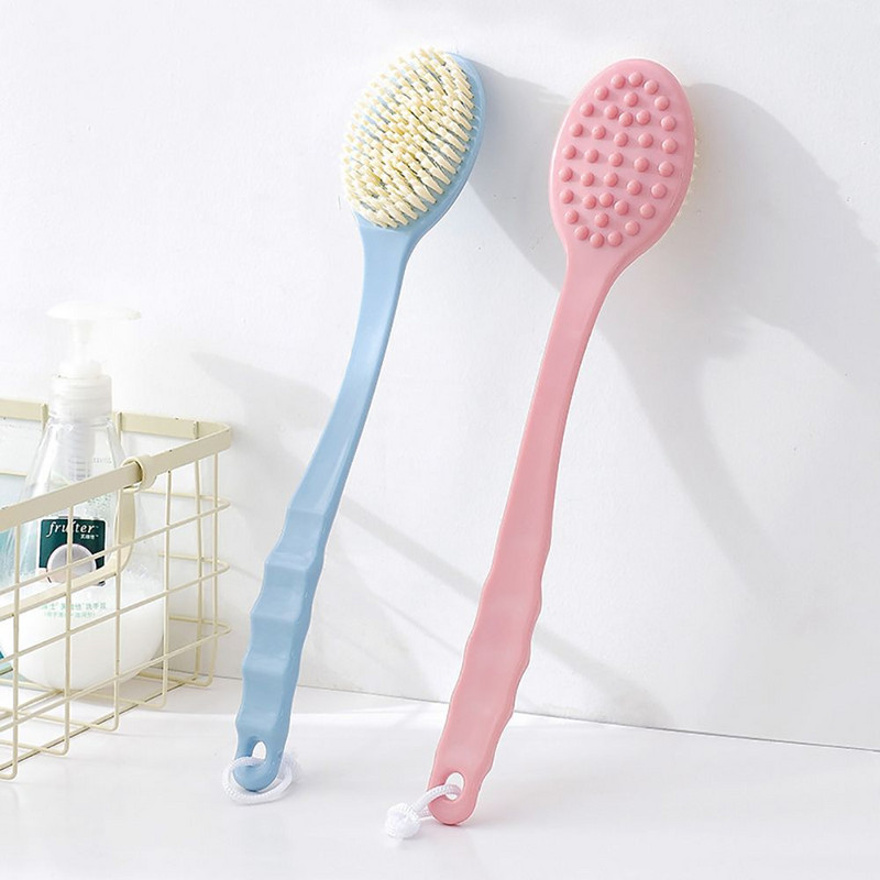 Fürdőkefe Hátmasszázs hámlasztó zuhany SPA hab Fürdőszoba kiegészítők Hosszú nyelű szivacs súroló testtisztító kefékhez