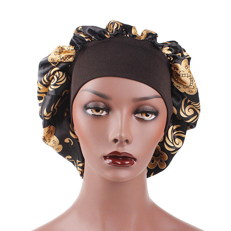 Daudzfunkcionāla guļamcepure matu kopšanai ar pārsegu poliestera nakts miega cepure ar platām malām