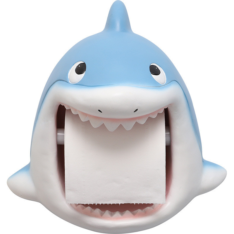 Sveķu dzīvnieku tualetes papīra turētājs perforēts brīvs papīra turētājs vannas istabas ūdensnecaurlaidīgs haizivs/dinozaurs/lauvas salvetes dvieļu pakaramais