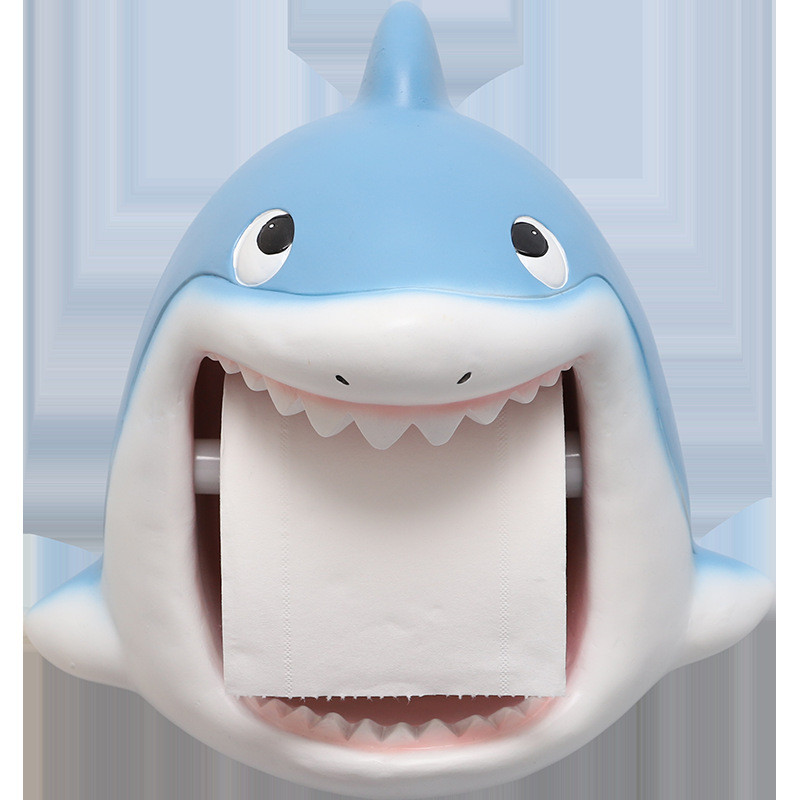 Sveķu dzīvnieku tualetes papīra turētājs perforēts brīvs papīra turētājs vannas istabas ūdensnecaurlaidīgs haizivs/dinozaurs/lauvas salvetes dvieļu pakaramais