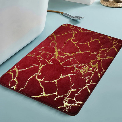 Naujas flanelinis kiliminis vonios tualetas, 3 rinkinių juostelių spausdinimas, neslystantis, atsparus dilimui kilimėliai Vonios kambario dušo kilimėliai Priedai 2022 m.