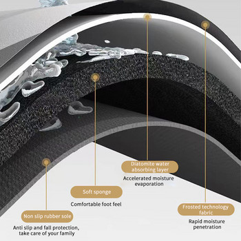Подложка против хлъзгане за баня Геометричен килим за баня Диатомова кал Абсорбираща изтривалка Nappa Skin Вана Странична подложка за крака alfombra de baño