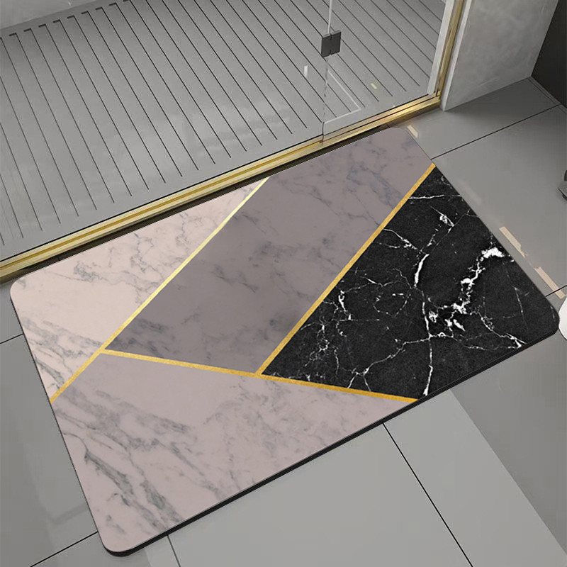 Protuklizna prostirka za kupaonicu Geometska kupaonska prostirka Diatomeja Upijajuće blato Otirač za vrata Nappa koža Bočna podloga za noge alfombra de baño