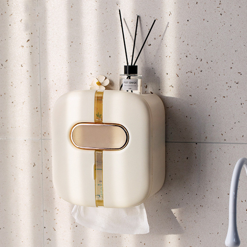 Zidni držač toaletnog papira Vodootporna kutija za maramice Polica Prijenosni držač toalet papira Kutija za pohranu proizvoda u kupaonici