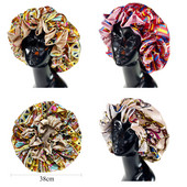 Velika satenska kapa za kosu s šeširom Dvoslojna kapa za spavanje i noć Pokrivalo za glavu Šešir za kovrčavu proljetnu kosu Dodaci za oblikovanje kose