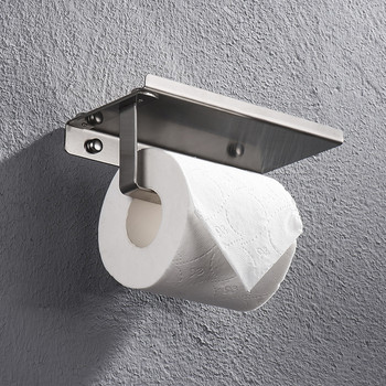 Самозалепващ се държач за тоалетна хартия от неръждаема стомана Държач за кърпички за баня Стенен монтаж Без пробиване TP държач Аксесоари за баня