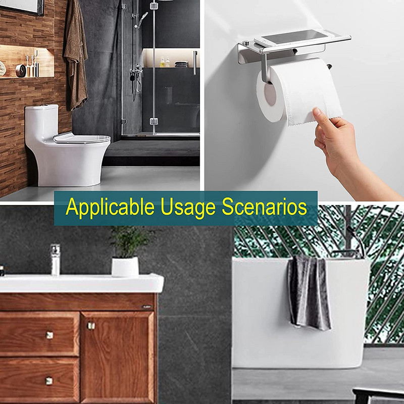 Nerūsējošā tērauda pašlīmējošs tualetes papīra turētājs vannas istabas audu turētājs sienas stiprinājums bez urbšanas TP turētājs vannas istabas piederumi