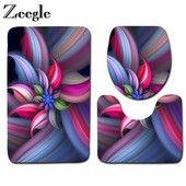 Set prostirki za kupaonicu s uzorkom ruža od flanela Garnitura tepiha za kupaonicu Podna prostirka za WC Upijajuća prostirka za tuš kabinu u kupaonici WC prostirke