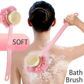 2u1 četka za kupanje s kuglicom za kupanje i čekinjama Piling za tijelo Duga ručka Masaža tijela za leđa Tuš SPA alat za čišćenje s pjenom
