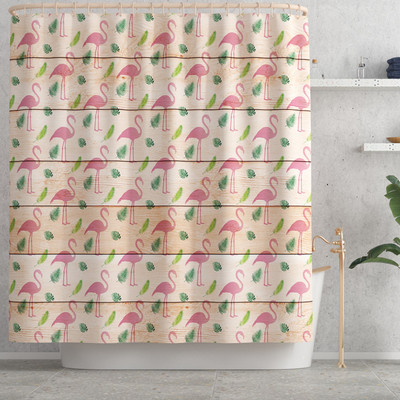 Flamingo Printing vannimatt ja dušikardin vett imav vannitoavaip Home Decor WC matt libisemiskindla põrandavaiba komplekt
