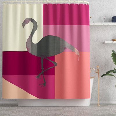 Flamingo Printing vannimatt ja dušikardin vett imav vannitoavaip Home Decor WC matt libisemiskindla põrandavaiba komplekt