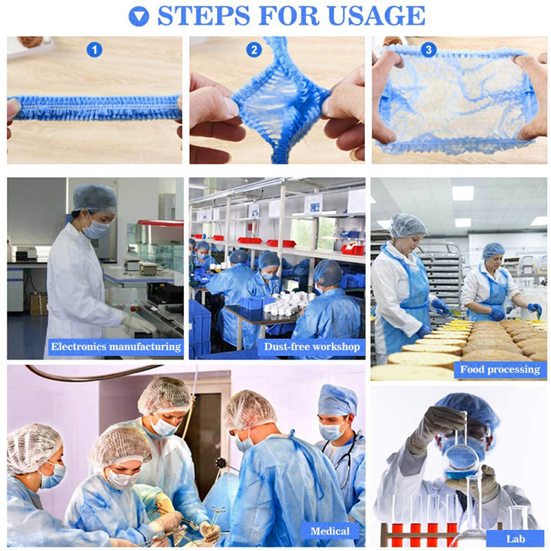 50 gab. vienreizējās lietošanas dušas cepure, elastīga sieta formas neausta vannas cepure skropstu pieaudzēšanai, ūdensnecaurlaidīga matu cepure Pakalpojumi grima cepures