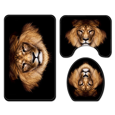 Komplet tepiha za kupaonicu s tigrom Otirač za kupaonicu i set zavjesa za tuš WC Podne prostirke za tuš kabinu Podna prostirka za WC kupaonicu