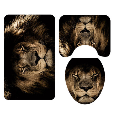 Komplet tepiha za kupaonicu s tigrom Otirač za kupaonicu i set zavjesa za tuš WC Podne prostirke za tuš kabinu Podna prostirka za WC kupaonicu