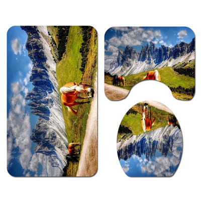 Komplet tepiha za kupaonicu s tigrom Otirač za kupaonicu i set zavjesa za tuš WC Podne prostirke za tuš kabinu Podna prostirka za WC kupaonicu