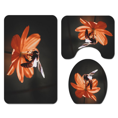 Komplet tepiha za kupaonicu s tigrom Otirač za kupaonicu i set zavjesa za tuš WC Podne prostirke za tuš kabinu Podna prostirka za WC kupaonicu