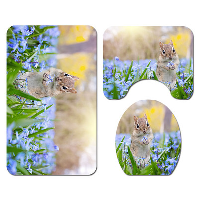 Komplet tepiha za kupaonicu s tigrom Otirač za kupaonicu i set zavjesa za tuš WC Podne prostirke za tuš kabinu Podna prostirka za WC kupaonicu