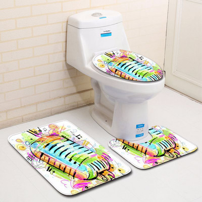 Zeegle mikrošķiedras 3gab vannas paklājiņu komplekts African Woman tualetes paklāji vāks tualetes pārvalks Neslīdošs vannas istabas grīdas paklāji vannas istabas paklāju komplekts