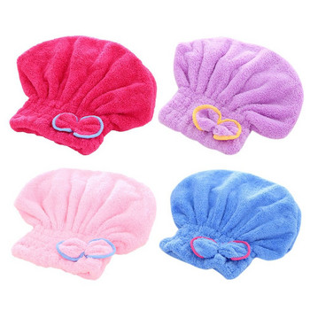 Бързосъхнеща шапка за сушене на коса Шапка за увиване на главата Шапка за къпане Супер абсорбираща мека кадифена шапка за душ за възрастни жени Консумативи за баня