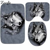 Zeegle Wolf trükitud vannitoamatt WC-vaip libisemisvastane vaip Vannitoa vannimatt Memory Vannimatt Pehmed vannitoamatid