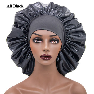 Lāzera liela satīna pārsega zīda nakts guļamcepure Liela satīna pārsegs ar galvu, sasaites joslu, pārsega malas aptinums sievietēm, cirtainiem, pītiem matiem