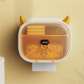 Little Devil Style pie sienas stiprināms bezperforējams salvešu kastīte, viegla luksusa rullīšu papīra turētājs, pārnēsājams tualetes papīra kastes vannas istabas plaukts