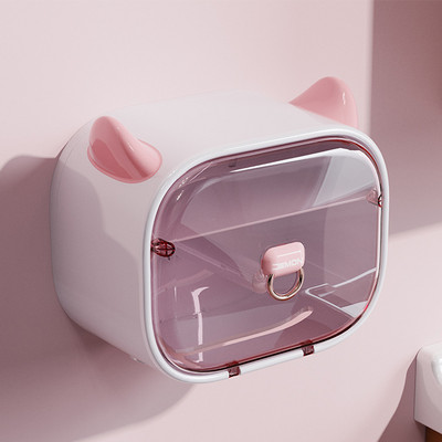 Little Devil Style pie sienas stiprināms bezperforējams salvešu kastīte, viegla luksusa rullīšu papīra turētājs, pārnēsājams tualetes papīra kastes vannas istabas plaukts