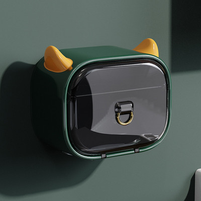 Little Devil Style pie sienas stiprināms bezperforējams salvešu kastīte, viegla luksusa rullīšu papīra turētājs, pārnēsājams tualetes papīra kastes vannas istabas plaukts