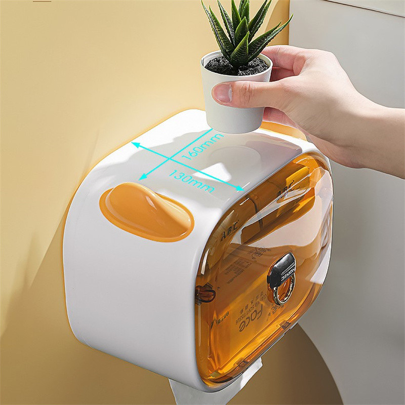 Little Devil Style pie sienas stiprināms bezperforējams salvešu kastīte, viegla luksusa rullīšu papīra turētājs, pārnēsājams tualetes papīra kastes vannas istabas plaukts