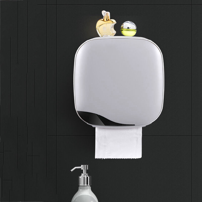 Pie sienas stiprināma salvete kaste, ūdensnecaurlaidīga paplātes ruļļa caurule tualetes papīra uzglabāšanas kastītes paplātes salvetes kastes plaukts vannas istabas izstrādājums