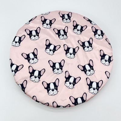 Digital Printed poliestera satīna auduma divslāņu dušas cepures suņiem 1 izmērs der visiem