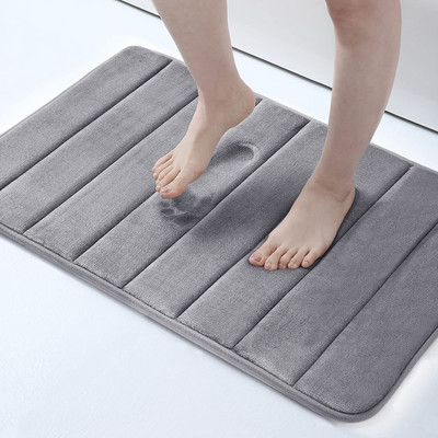 Homaxy absorbējošs vannas istabas paklājiņš, neslīdošs dušas paklājs, mīksts Memory Foam virtuves grīdas paklājs koraļļu samta spilventiņš mājas dekorēšana