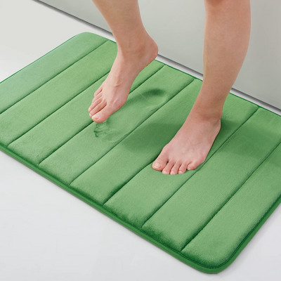 Homaxy absorbējošs vannas istabas paklājiņš, neslīdošs dušas paklājs, mīksts Memory Foam virtuves grīdas paklājs koraļļu samta spilventiņš mājas dekorēšana