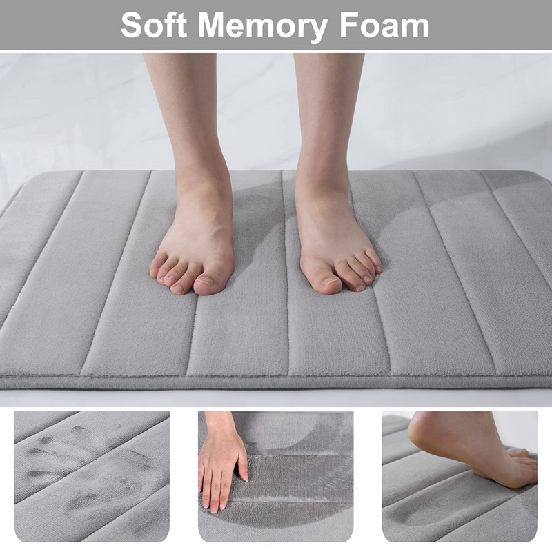 Homaxy absorbējošs vannas istabas paklājiņš, neslīdošs dušas paklājs, mīksts Memory Foam virtuves grīdas paklājs koraļļu samta spilventiņš mājas dekorēšana