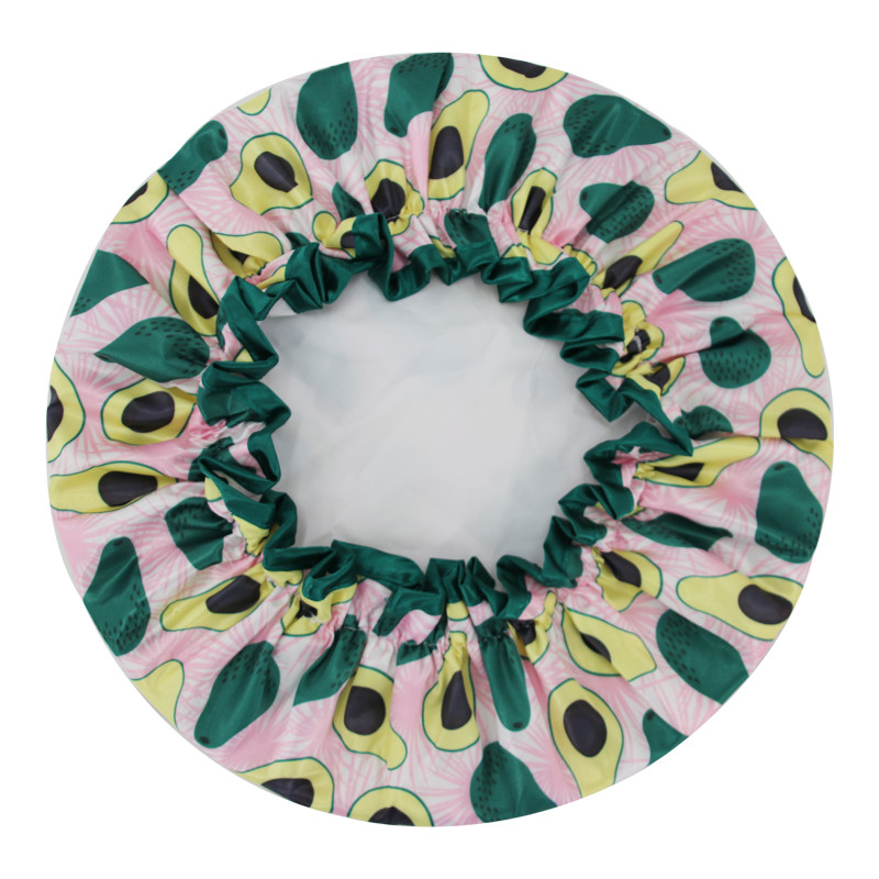 Dvoslojne kape za tuširanje s digitalnim tiskom od poliesterske satenske tkanine, voće i crtani film 1 veličine odgovaraju svima