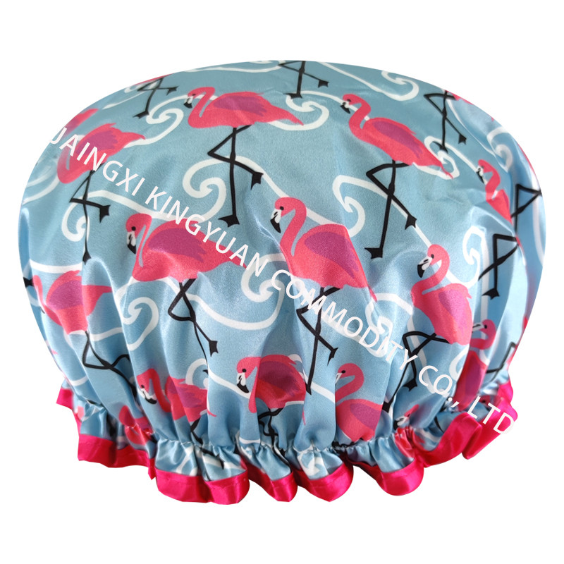 Dvoslojne kape za tuširanje s digitalnim tiskom od poliesterske satenske tkanine, voće i crtani film 1 veličine odgovaraju svima