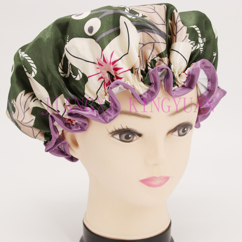 2020. gada jaunums ir augstas kvalitātes poliestera satīna auduma divslāņu dušas cepures, pieejamas 8 preces