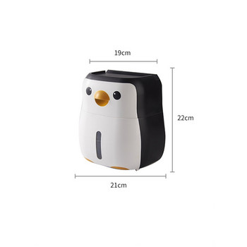 Penguin Държач за тоалетна хартия Творчески преносим водоустойчив монтиран на стена кутия за съхранение Тава Кутия за кърпички Органайзер Аксесоари за баня
