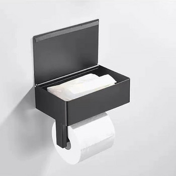 Държач за тоалетна хартия с диспенсер за кърпички Държач за тоалетна хартия с рафт Функционален държач Пазете кърпичките скрити от ръжда