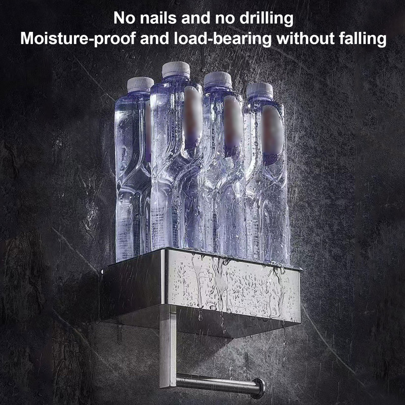 Tualetes papīra turētājs ar salvešu dozatoru Tualetes papīra turētājs ar plauktu Funkcionāls turētājs Paslēpiet salvetes, lai tās nebūtu redzamas no rūsas