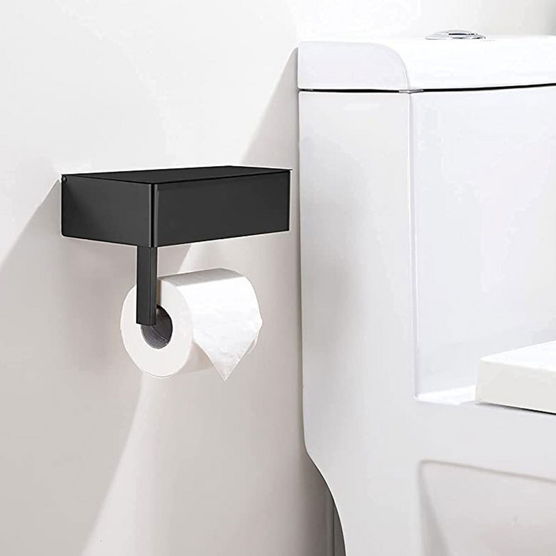 Tualetes papīra turētājs ar salvešu dozatoru Tualetes papīra turētājs ar plauktu Funkcionāls turētājs Paslēpiet salvetes, lai tās nebūtu redzamas no rūsas