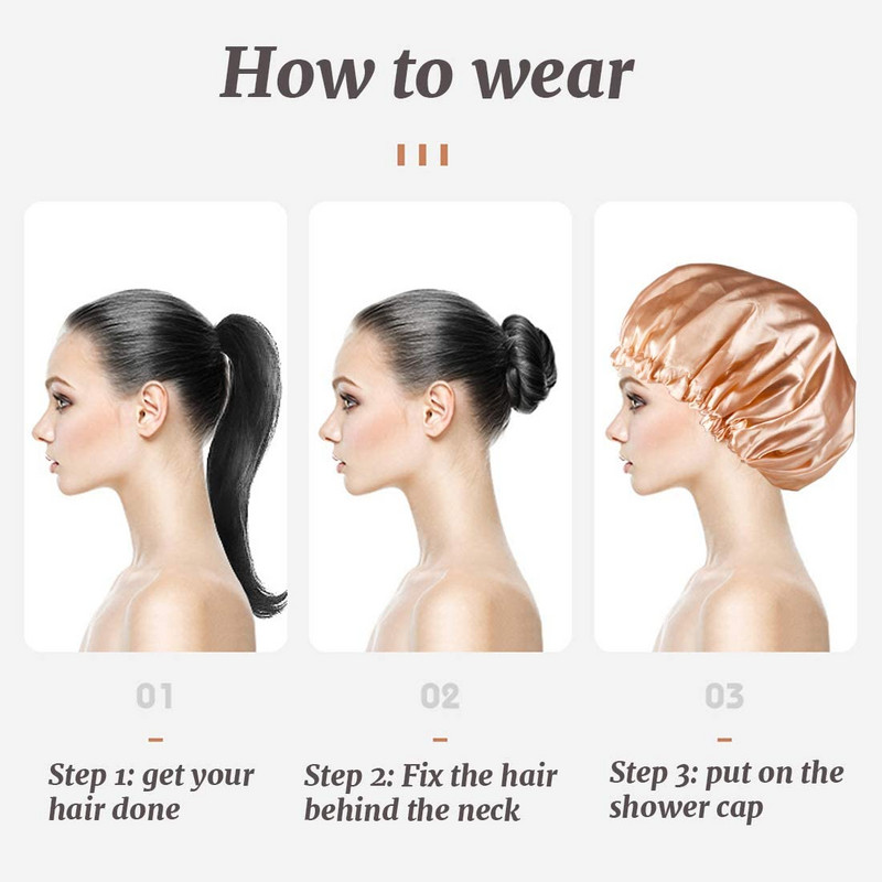 2023. gada jauna mājas dušas cepure, divslāņu ūdensnecaurlaidīga dušas cepure vienkrāsaina atkārtoti lietojama Eva dušas cepure sievietēm