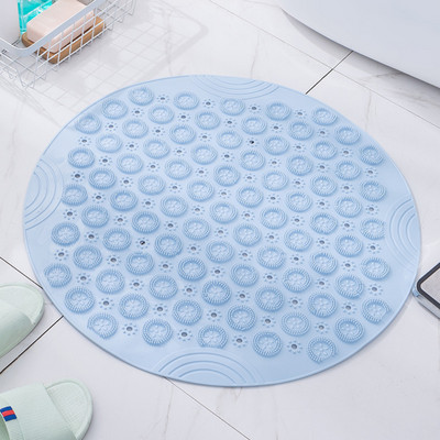 Covoraș de baie cu ventoză anti-alunecare Covoraș de baie rotund din PVC cu orificiu de scurgere Covoare de baie din silicon Tampă de masaj pentru picioare Cada de baie Covoraș de duș moale
