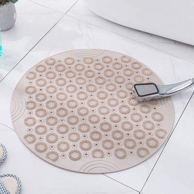 Vannas istabas paklājiņš Pretslīdes Sucker apaļš PVC vannas paklājiņš ar notekas caurumu Silikona peldēšanās paklāji Pēdu masāžas paliktnis Vannai Mīksts dušas paklājiņš