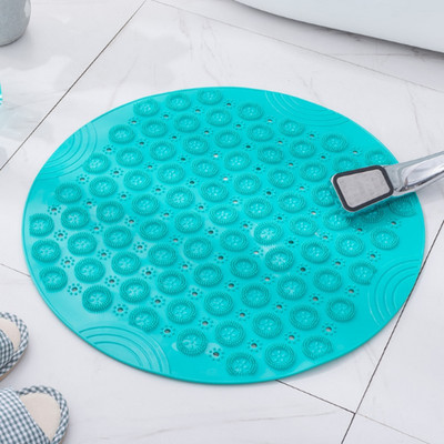 Vannas istabas paklājiņš Pretslīdes Sucker apaļš PVC vannas paklājiņš ar notekas caurumu Silikona peldēšanās paklāji Pēdu masāžas paliktnis Vannai Mīksts dušas paklājiņš