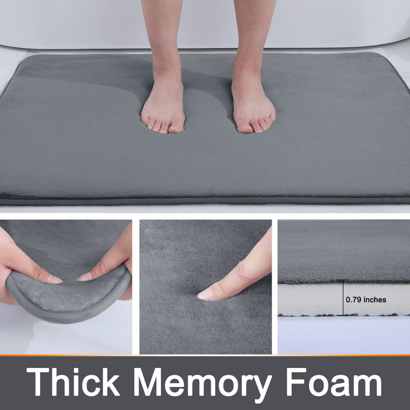 Memory Foam vannas paklājs Pretslīdes dušas paklājs, mīksts pēdu paliktnis, grīdas aizsargs, absorbējošs, ātri nožūstošs vannas istabas paklājs 1 gab.