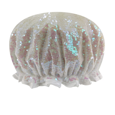 Exceyes luksuzna svjetlucava kapa za tuširanje za žene - Vodootporna, moderna, višekratna kapa za tuširanje za dugu kosu