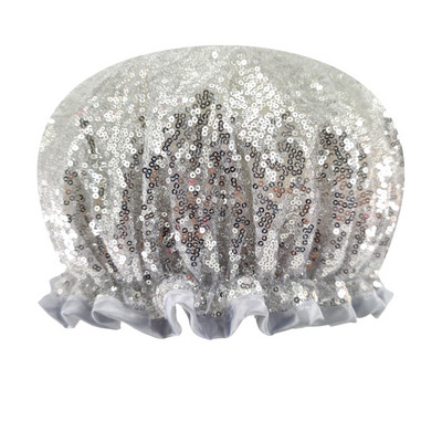 Exceyes luksuzna svjetlucava kapa za tuširanje za žene - Vodootporna, moderna, višekratna kapa za tuširanje za dugu kosu